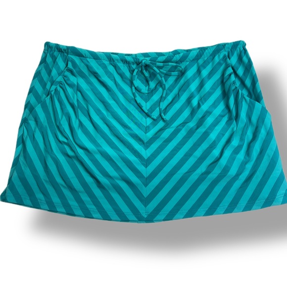 Robin Piccone Swimsuit Coverup Skirt Blue Drawstring With Pockets NEW - Picture 1 of 9